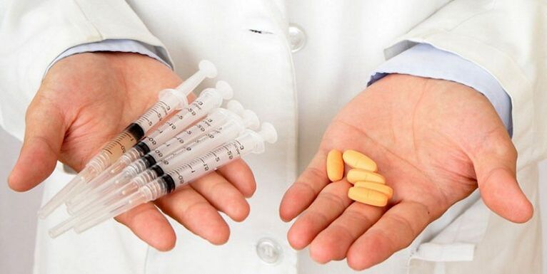 Drug treatment for severe back pain in the lumbar region